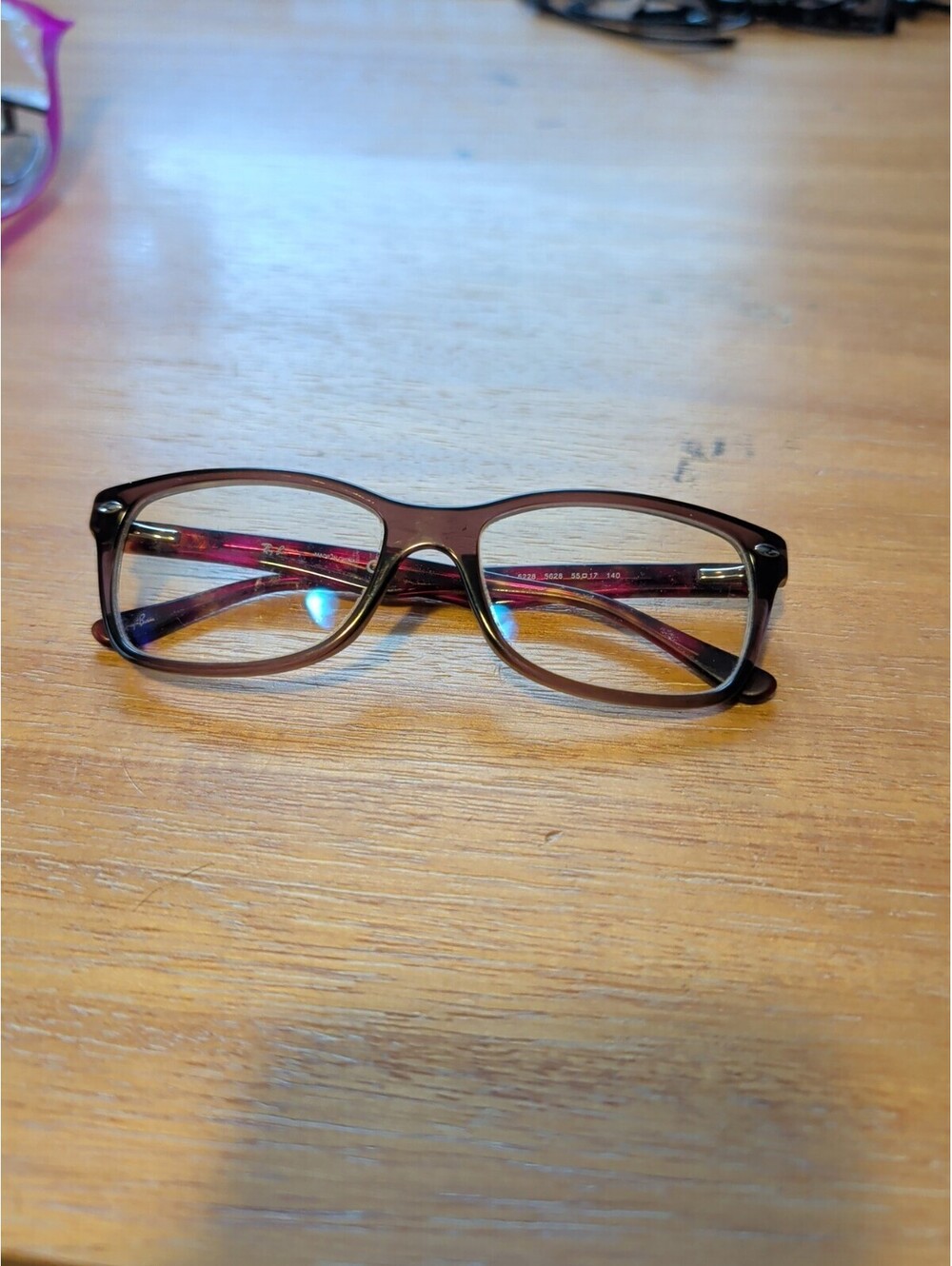 Ray Ban RB5228 5628 Purple Tortoise Eyeglasses Frame Only 55-17 140